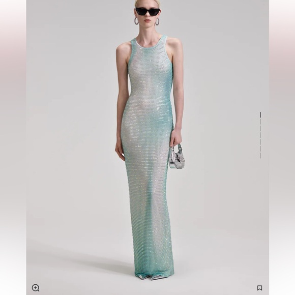 Self-Portrait Dresses & Skirts - Worn once great condition self portrait green contour print rhinestone size US 4